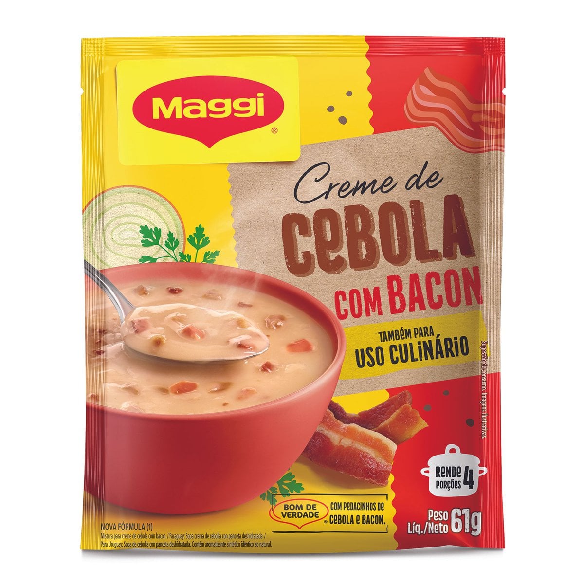 Maggie Creme De Cebola Com Bacon Maggi Sachê 61g